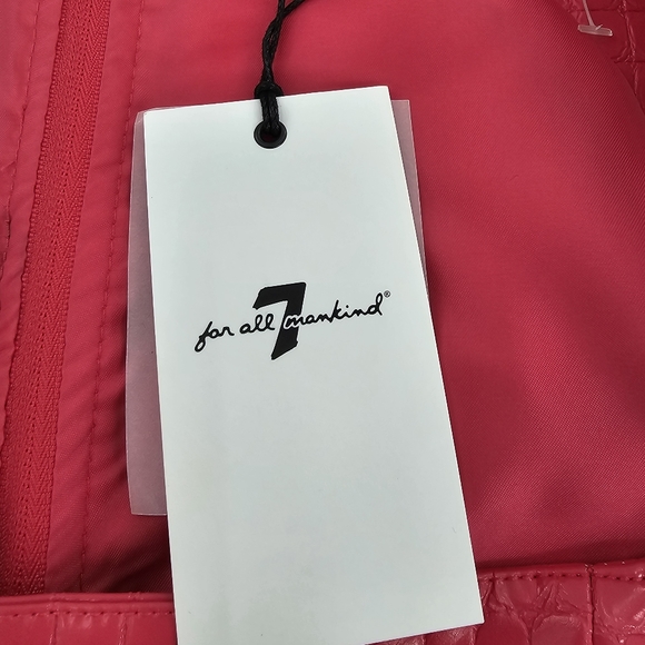 7 For All Mankind Croc Embossed Faux Leather Sleeveless Cropped Top Womens Large - Picture 6 of 16